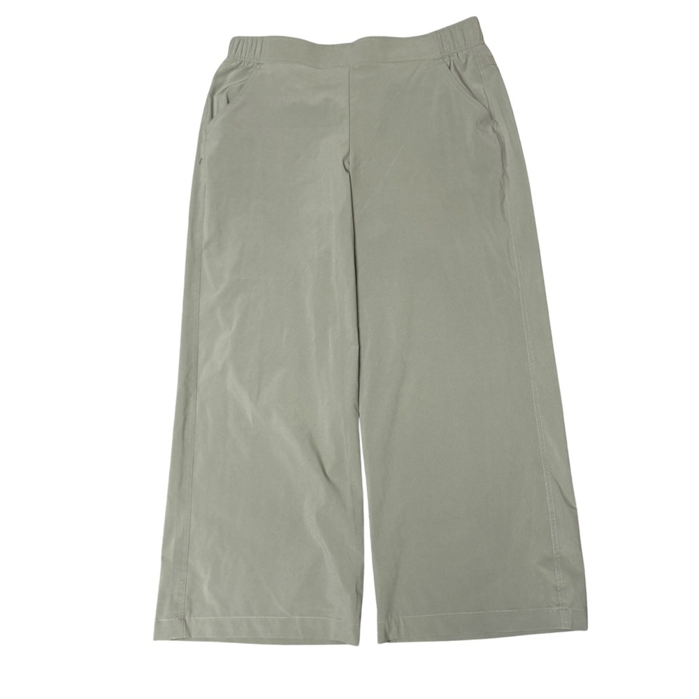 Eddie Bauer Womens Departure High Rise Wide Leg Travel Pants Size M Sage Green